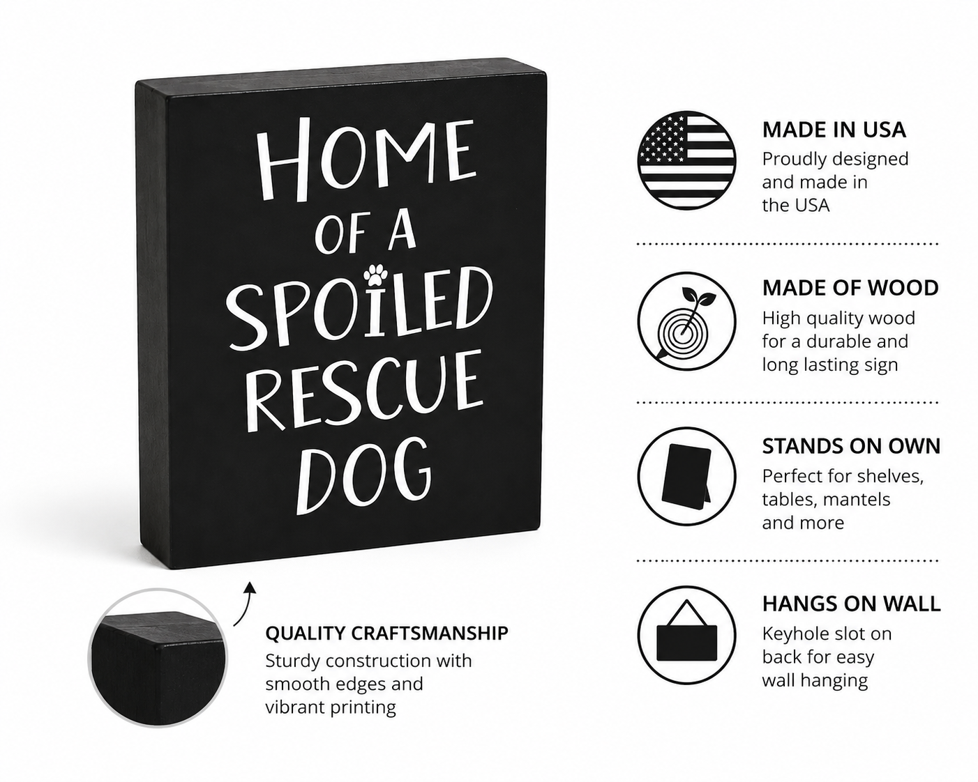 Spoiled Rescue Dog Sign, Dog Rescue, Dog Mom Gift
