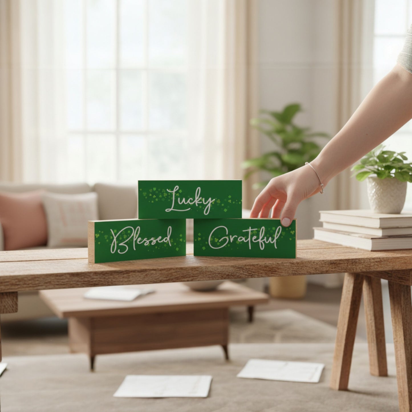 Lucky Grateful Blessed Irish St. Patricks Decor Signs and Gift