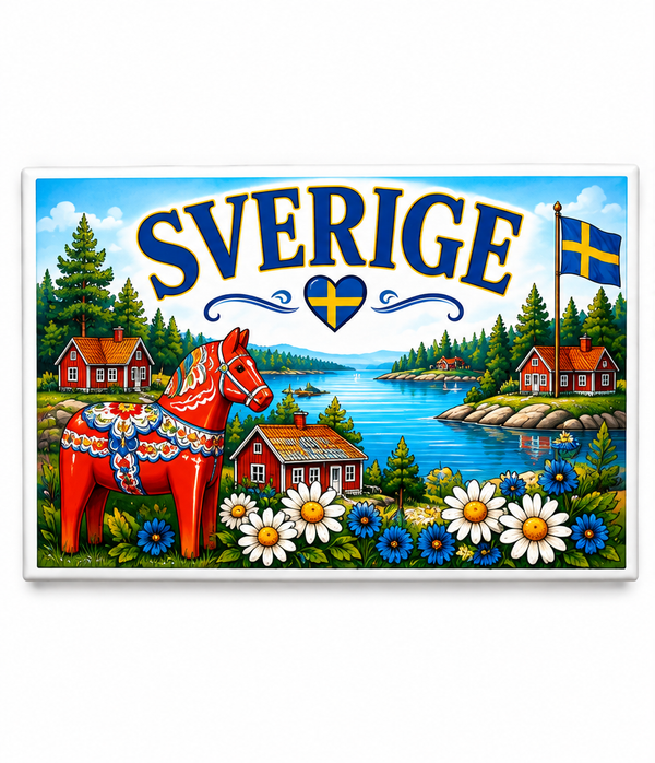 Full rectangular magnet front, square corners, white background