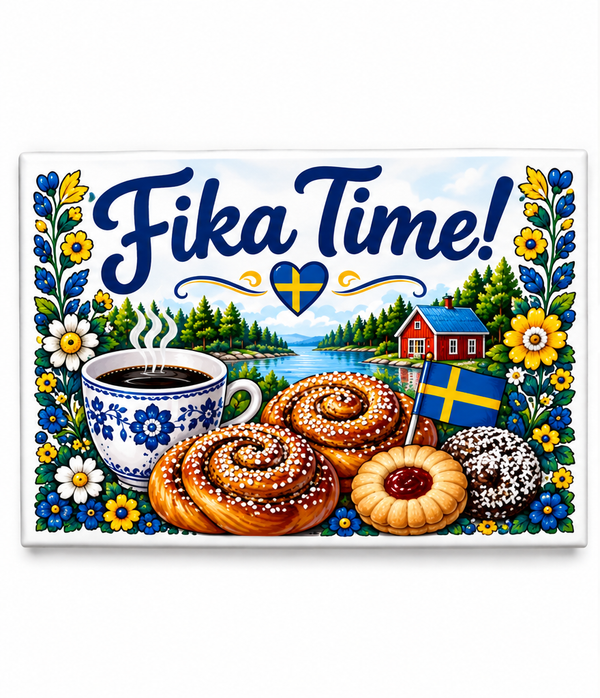 Full rectangular magnet front, square corners, white background