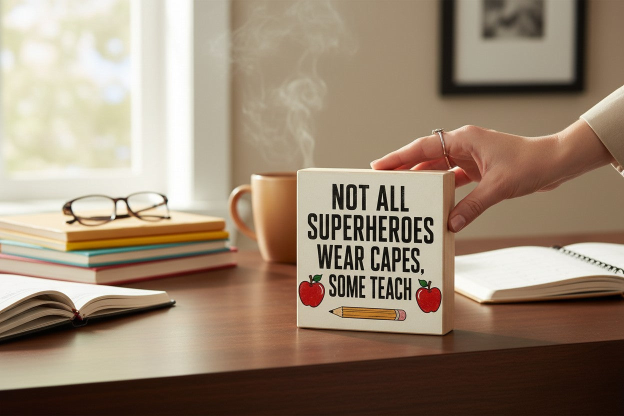 Not All Superheroes Wear Capes Some Teach Sign and Gift