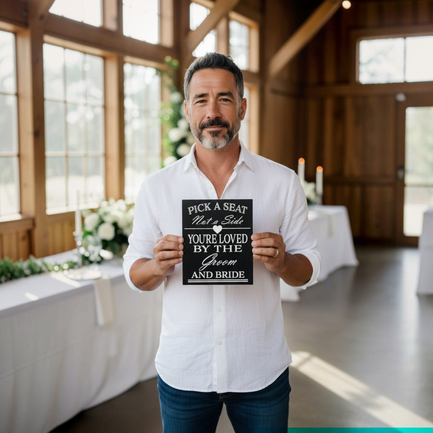 Pick a Seat Not a Side Sign You Are Loved by the Groom and Bride, Wedding Sign