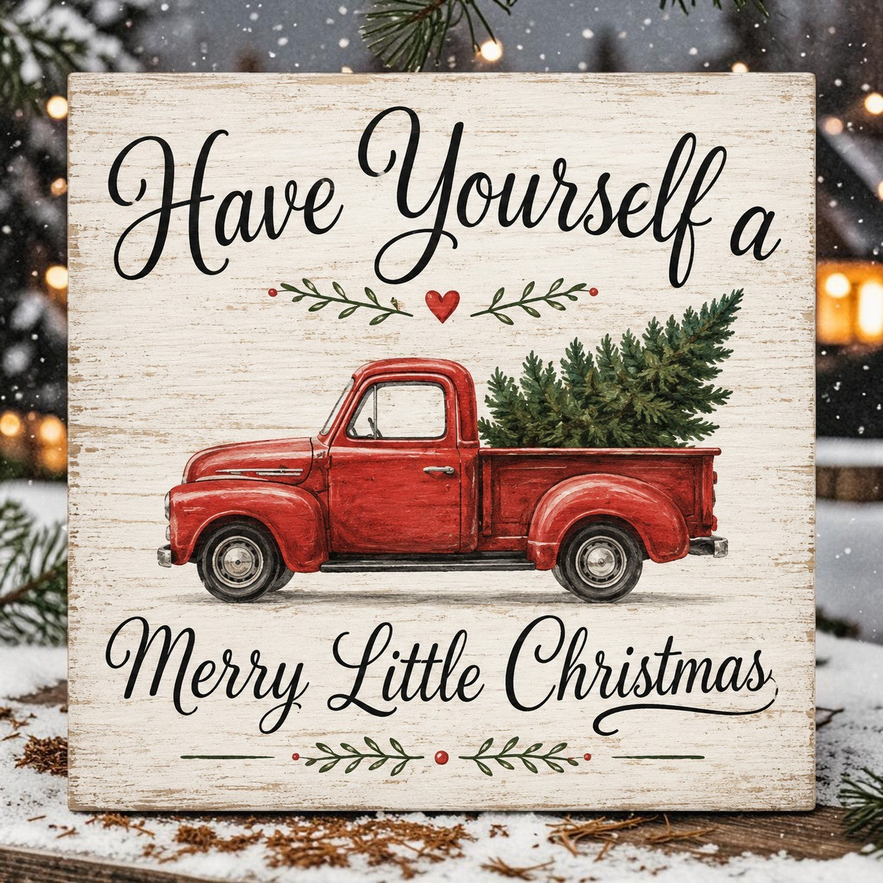 Have Yourself a Merry Little Christmas Red Truck Sign